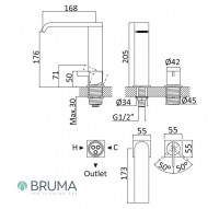 MONOMANDO LAVABO CON MANDO SEPARADAO BREEZE BRUMA